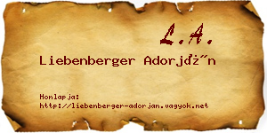 Liebenberger Adorján névjegykártya